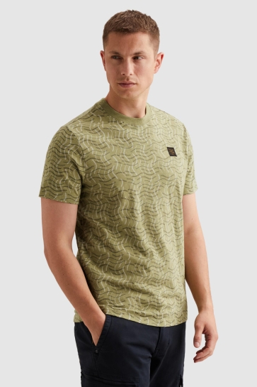 PME legend T-shirt T SHIRT VAN SLUB JERSEY MET ALLOVER PRINT EN BADGE PTSS2606557 6394