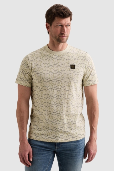 PME legend T-shirt T SHIRT VAN SLUB JERSEY MET ALLOVER PRINT EN BADGE PTSS2606557 7013