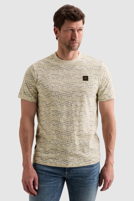 PME legend beige heren t-shirt | Model vooraanzicht