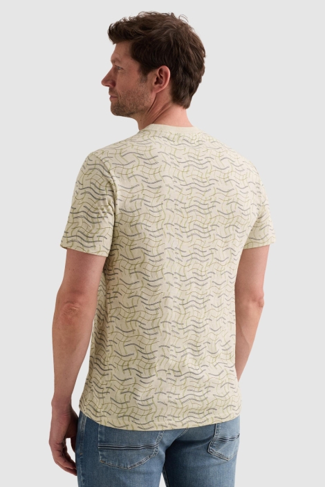 PME legend beige heren t-shirt | Model achteraanzicht