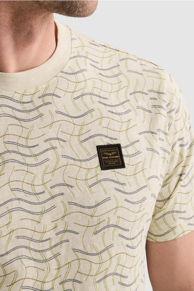 PME legend beige heren t-shirt | Close up