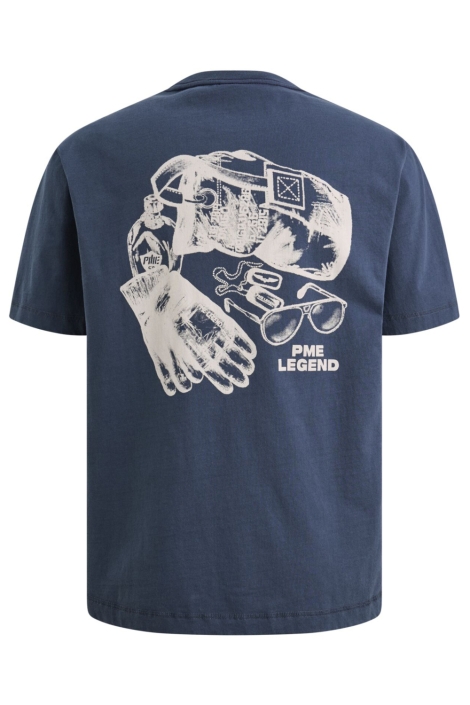 PME legend blauwe heren t-shirt | Achteraanzicht