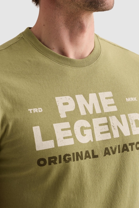 PME legend groene heren t-shirt | Close up