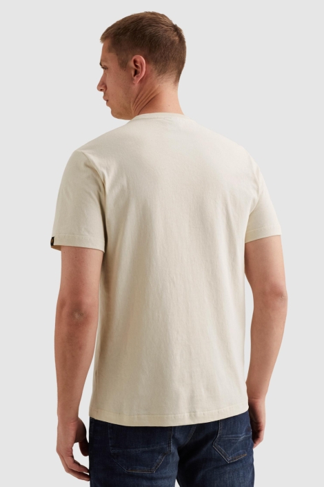 PME legend beige heren t-shirt | Model achteraanzicht