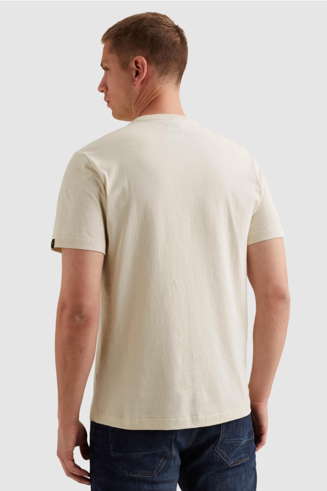 PME legend beige heren t-shirt | Model achteraanzicht