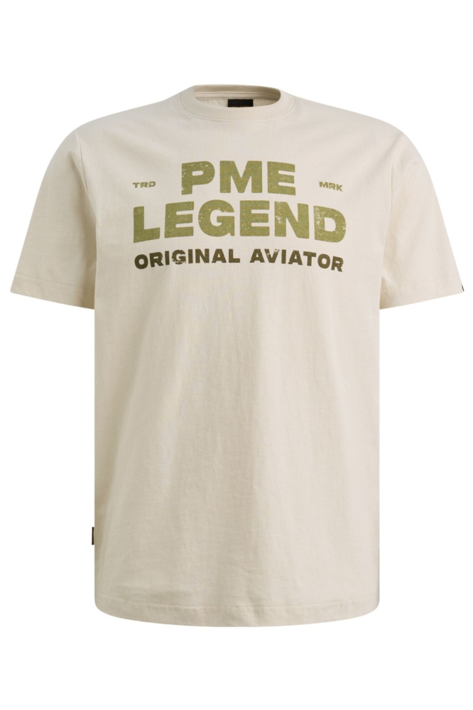 PME legend beige heren t-shirt | Vooraanzicht