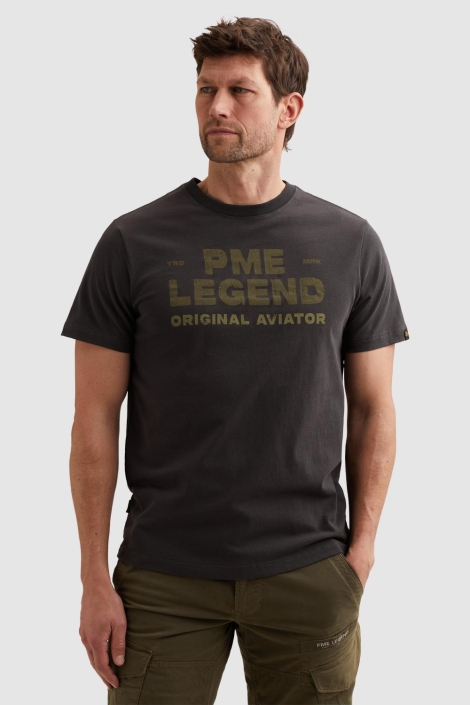 PME legend blauwe heren t-shirt | Model vooraanzicht