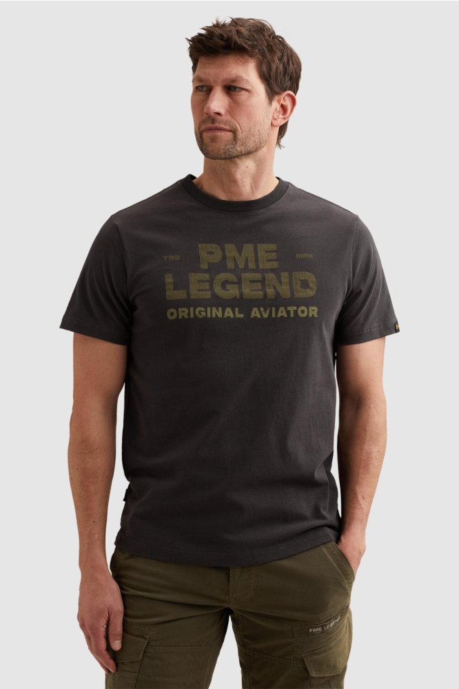 PME legend blauwe heren t-shirt | Model vooraanzicht