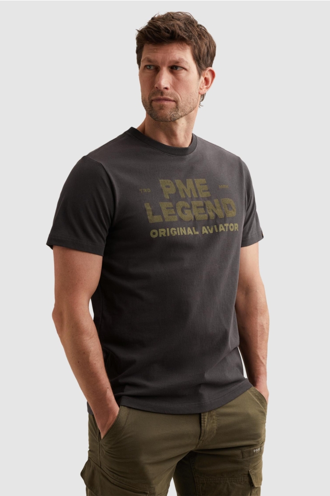 PME legend blauwe heren t-shirt | Model vooraanzicht