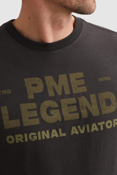 PME legend blauwe heren t-shirt | Close up