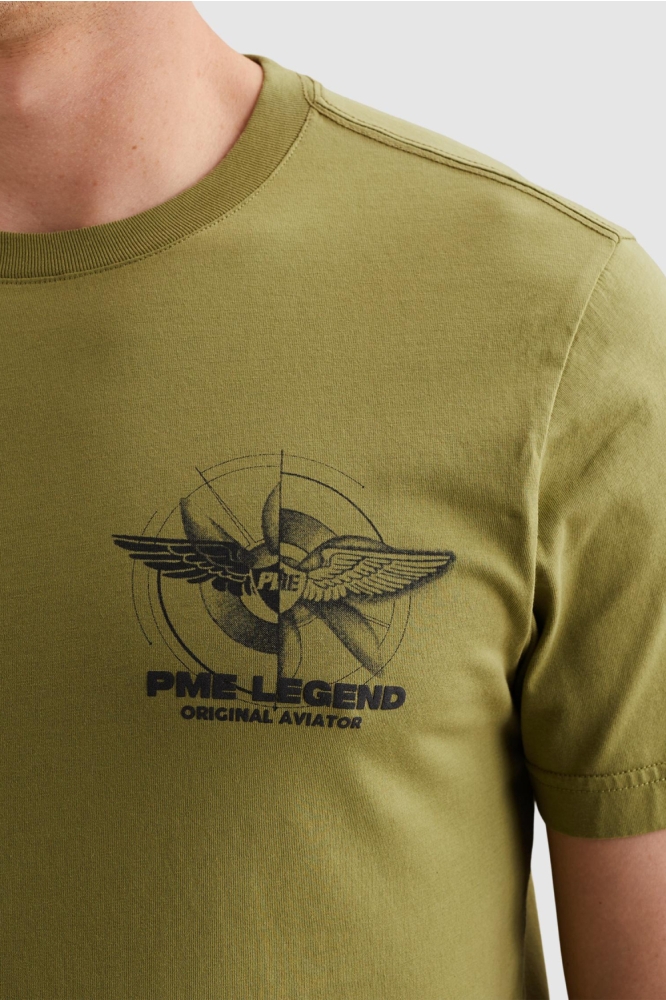 PME legend groene heren t-shirt | Close up