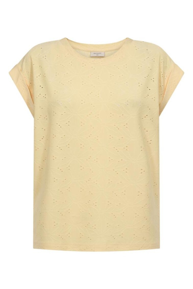 Freequent gele dames t-shirt | Vooraanzicht