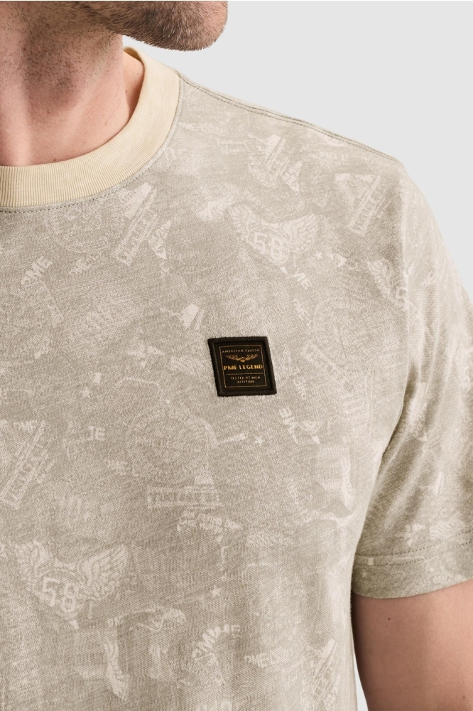 PME legend ecru heren t-shirt | Close up