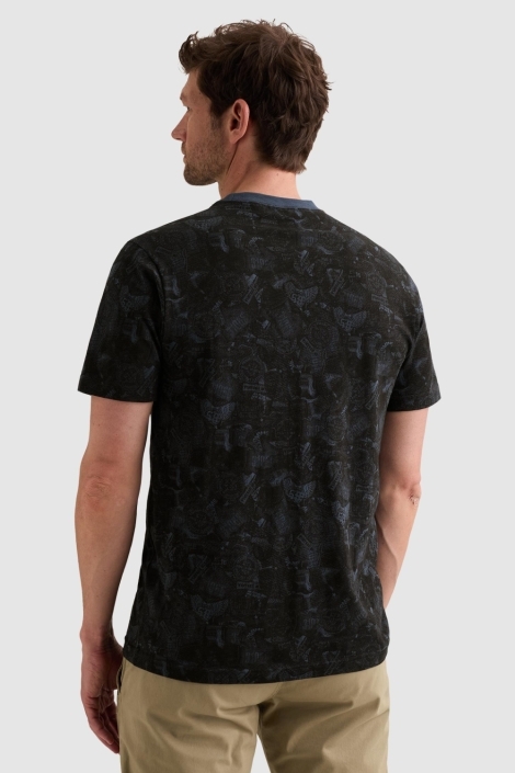 PME legend blauwe heren t-shirt | Model achteraanzicht