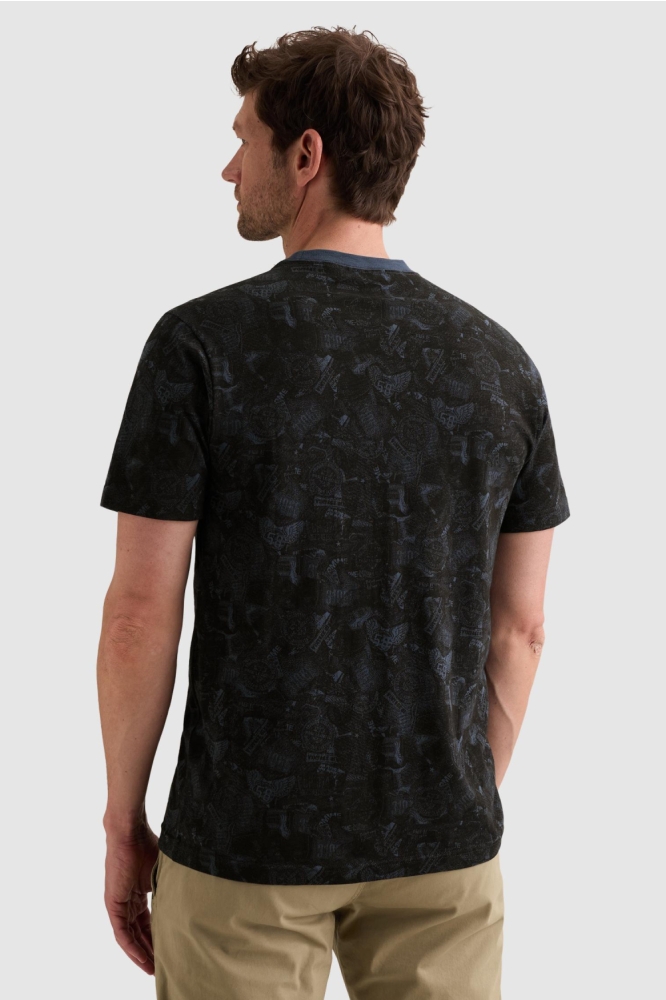 PME legend blauwe heren t-shirt | Model achteraanzicht