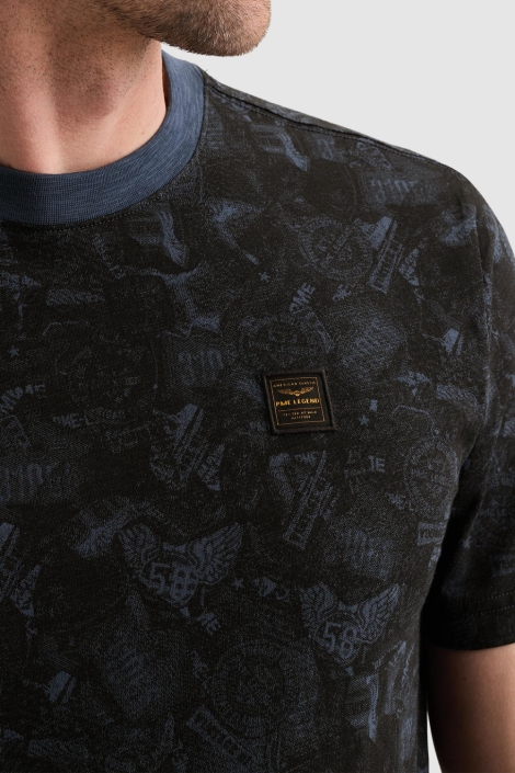 PME legend blauwe heren t-shirt | Close up