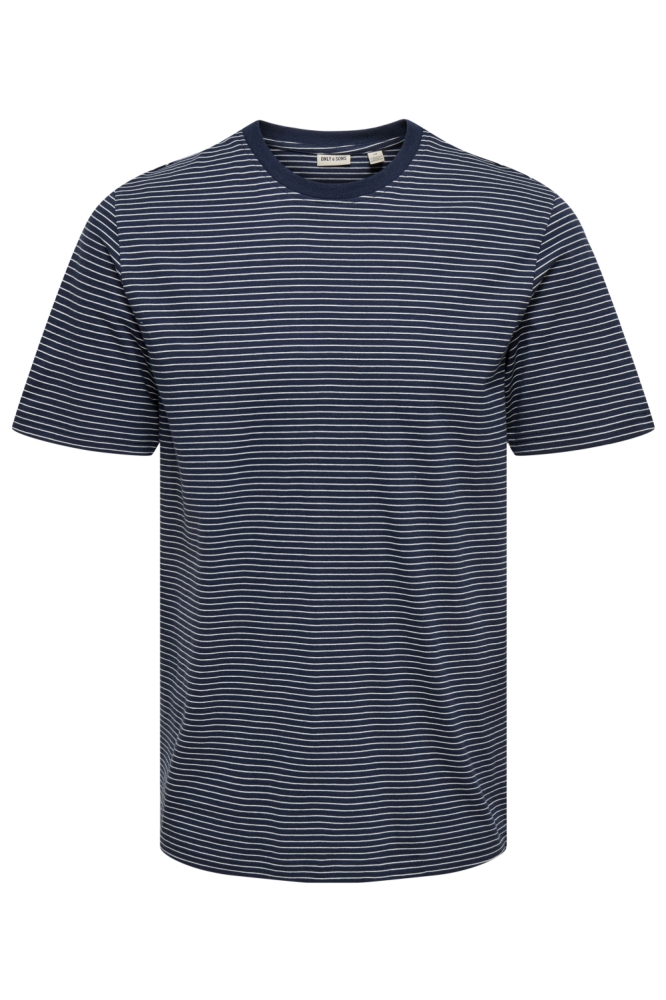 Only & Sons blauwe heren t-shirt | Vooraanzicht