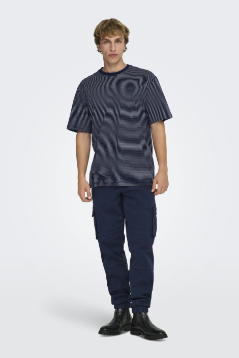 Only & Sons blauwe heren t-shirt | Model