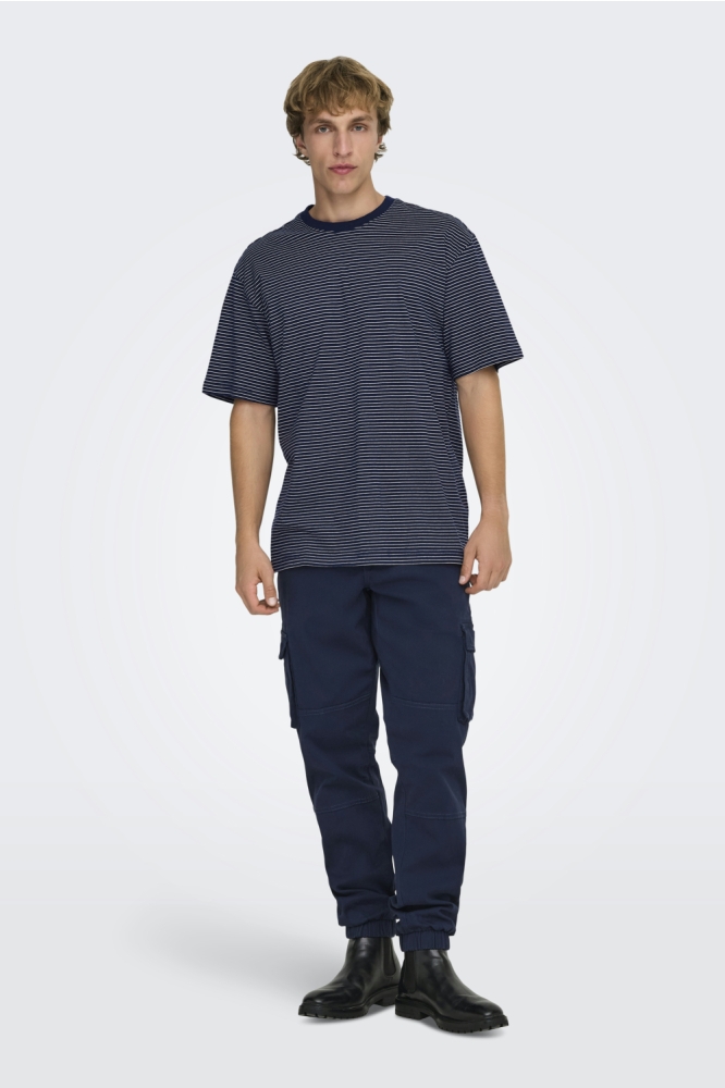 Only & Sons blauwe heren t-shirt | Model