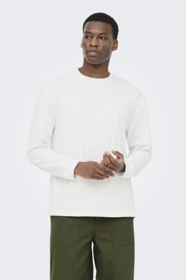 Only & Sons onscaspian airflex rlx ls tee noos Wit