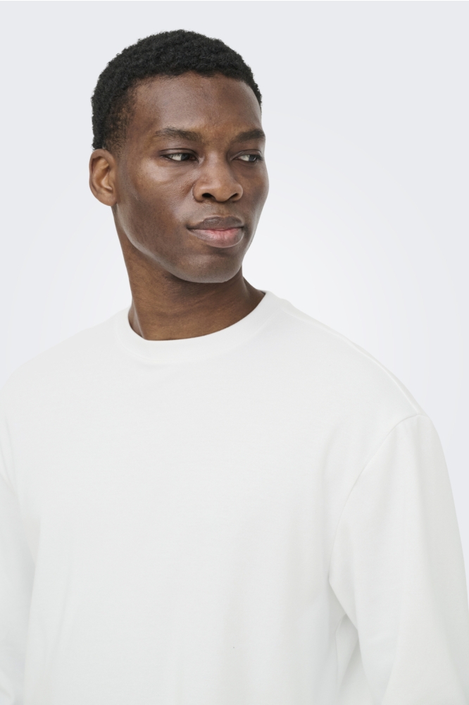 Only & Sons witte heren t-shirt | Close up
