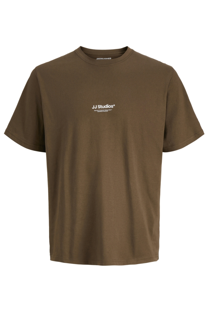 Jack & Jones bruine heren t-shirt | Vooraanzicht