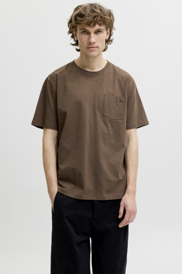 Jack & Jones T-shirt JJEDOVER SLUB TEE SS NOOS 12288897 COCOA