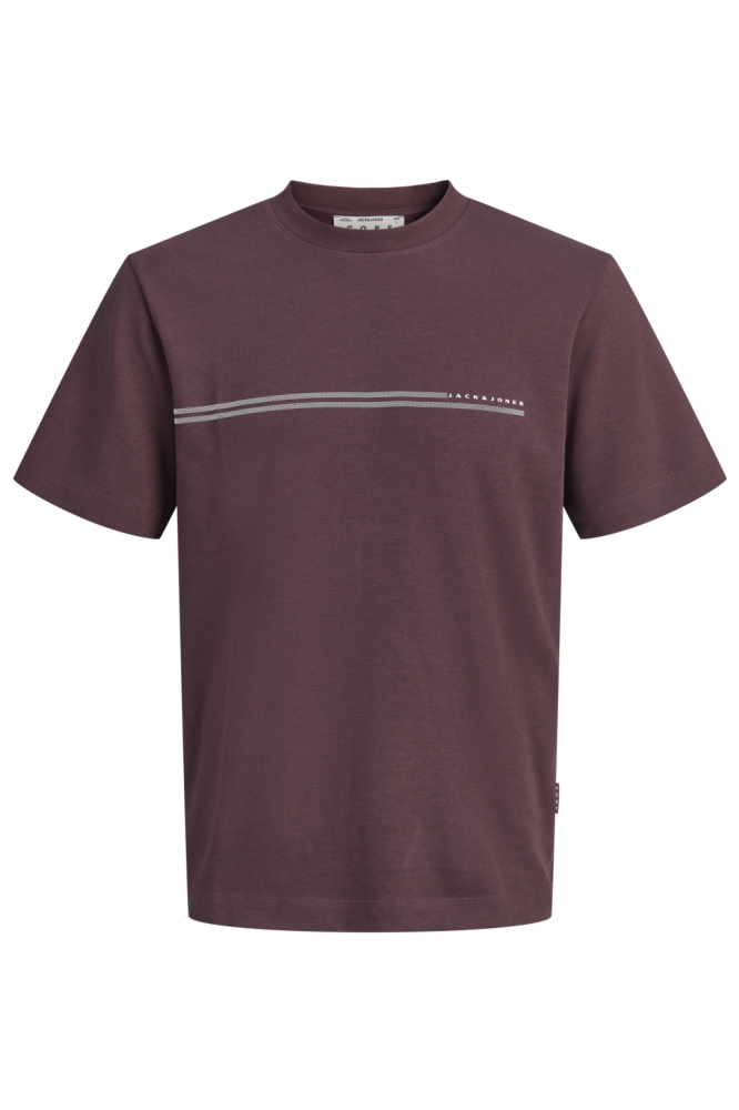 Jack & Jones bordeaux heren t-shirt | Vooraanzicht
