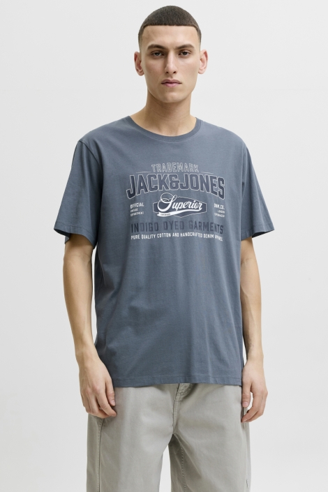 Jack & Jones blauwe heren t-shirt | Model vooraanzicht
