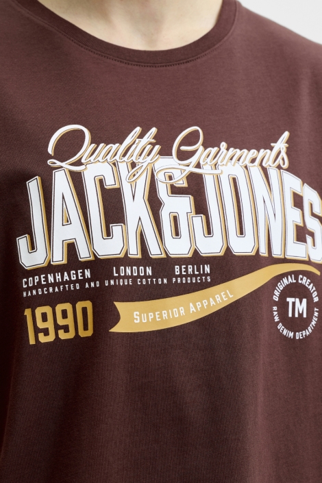 Jack & Jones bruine heren t-shirt | Close up
