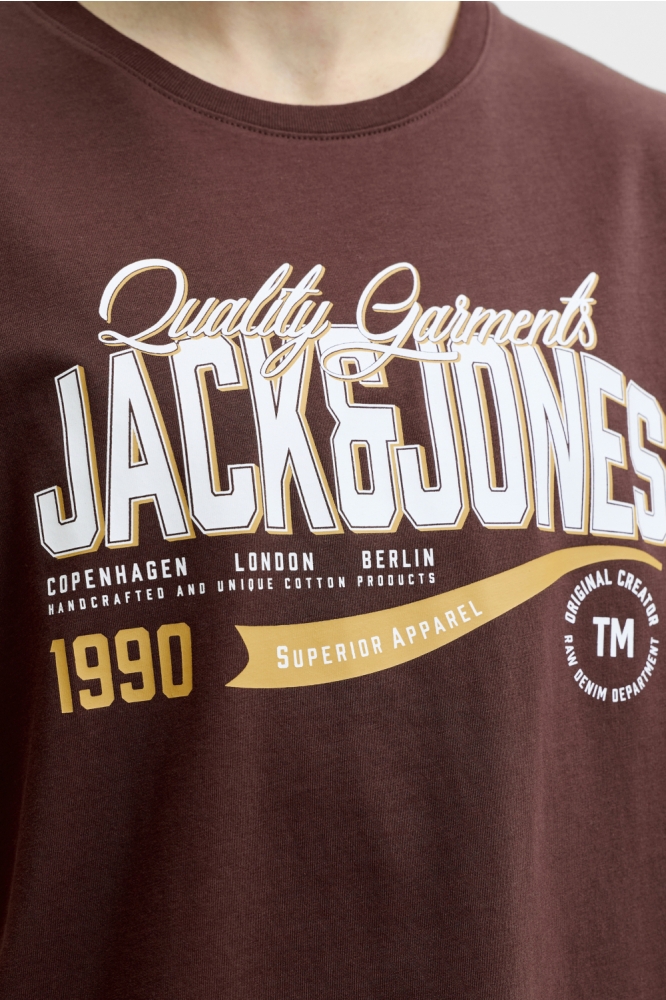 Jack & Jones bruine heren t-shirt | Close up