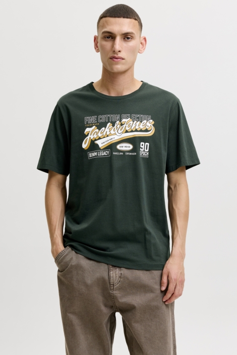 Jack & Jones groene heren t-shirt | Model vooraanzicht
