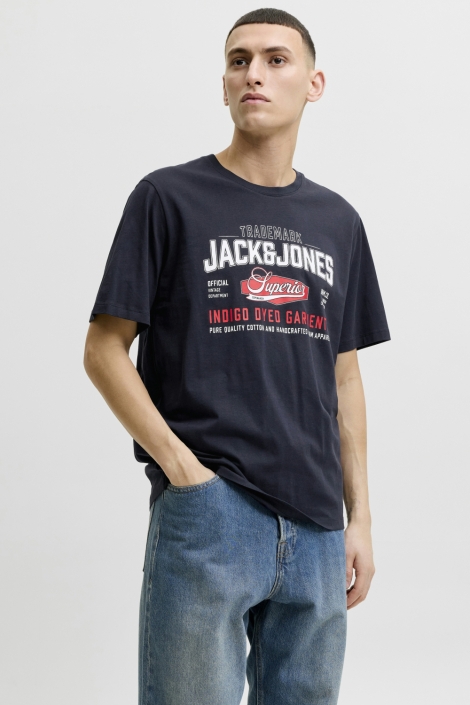 Jack & Jones blauwe heren t-shirt | Model achteraanzicht