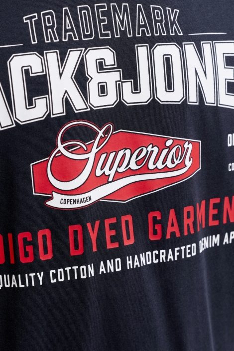 Jack & Jones blauwe heren t-shirt | Close up