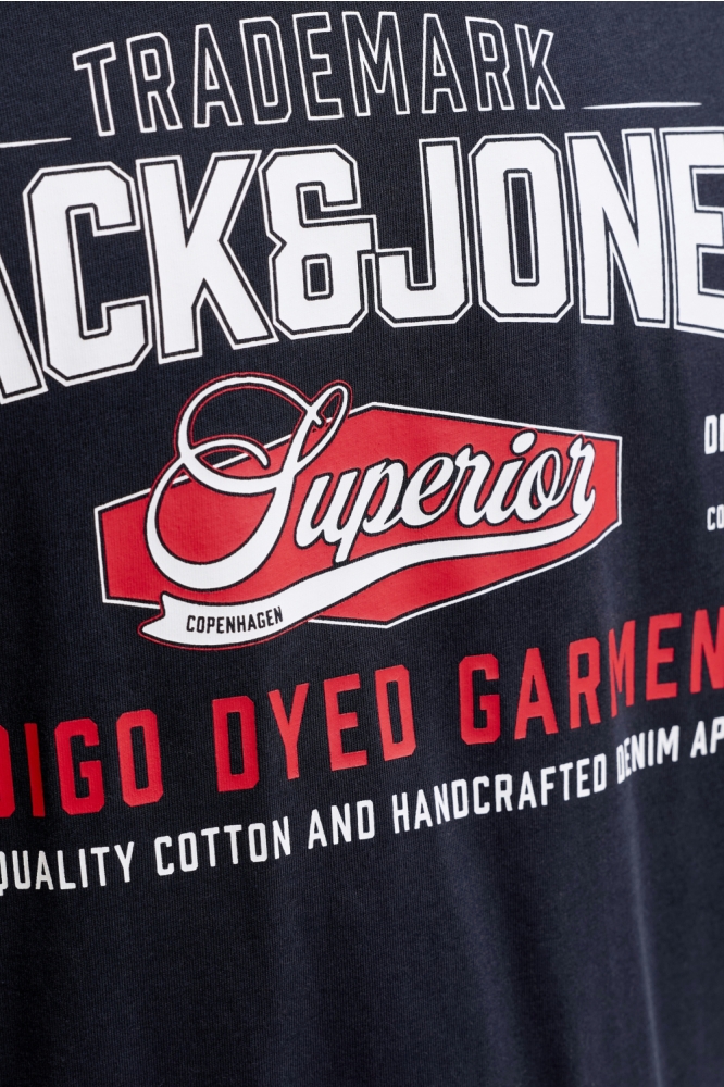 Jack & Jones blauwe heren t-shirt | Close up