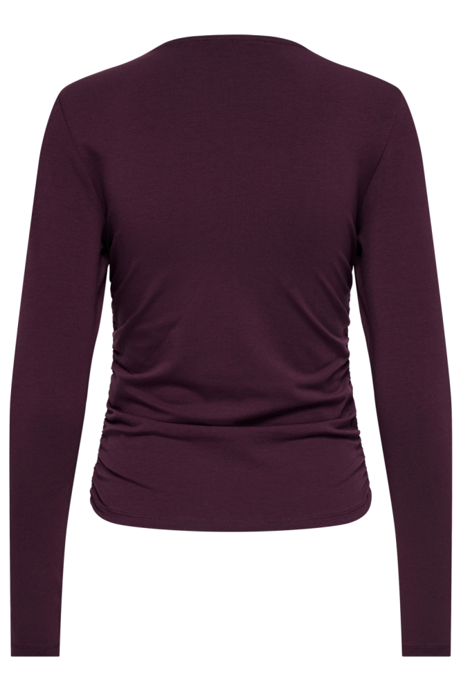 Only bordeaux dames t-shirt | Achteraanzicht