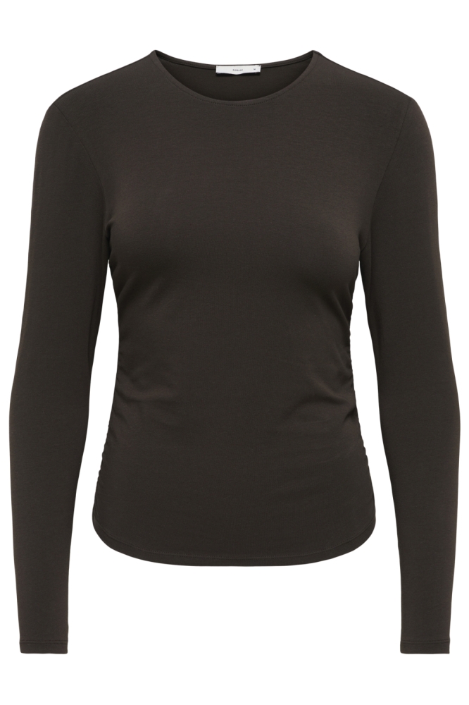 Only bruine dames t-shirt | Vooraanzicht