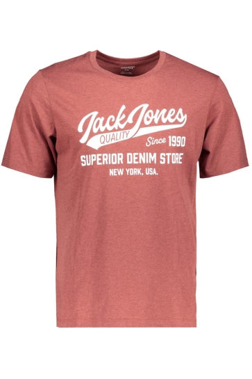 Jack & Jones T-shirt JJELOGO TEE SS O-NECK 2 COL AW26 SN 12299017 FIRED BRICK/MELANGE