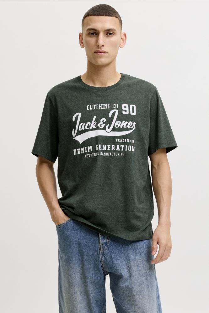 Jack & Jones groene heren t-shirt | Model vooraanzicht