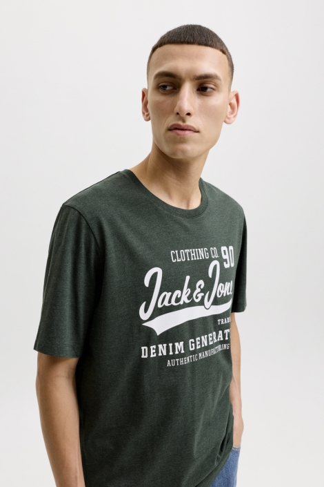 Jack & Jones groene heren t-shirt | Close up