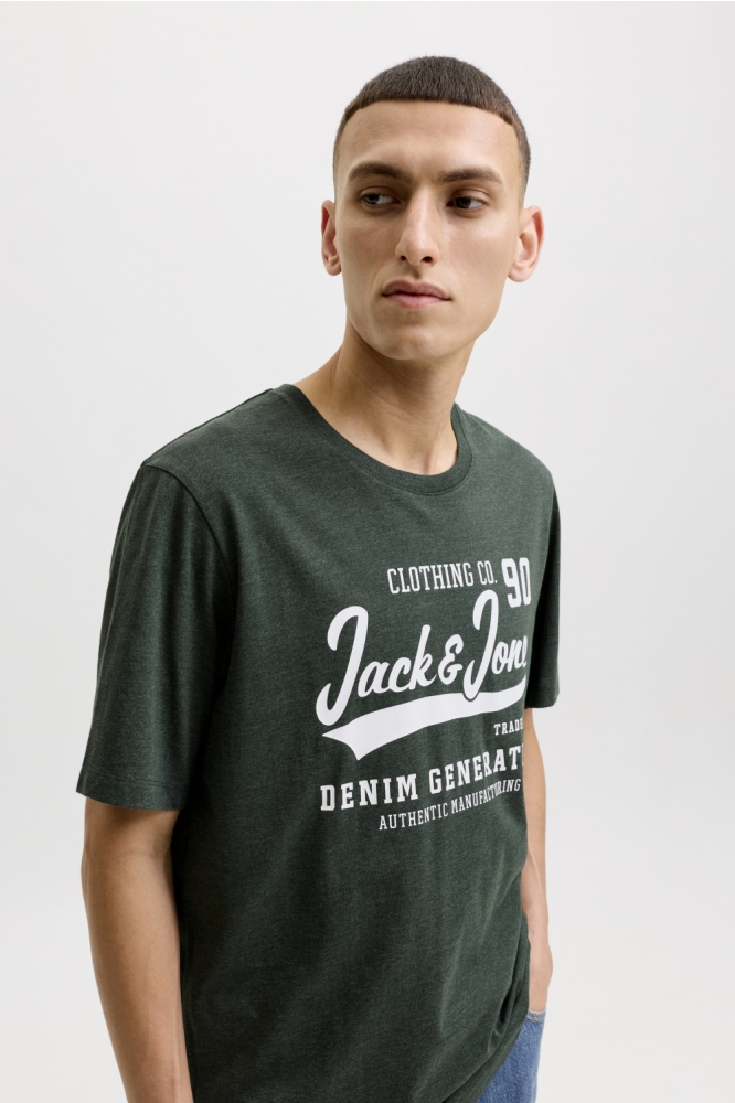Jack & Jones groene heren t-shirt | Close up