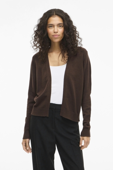 Vila Vest VIRIL SHORT L/S KNIT CARDIGAN-NOOS 14060800 Coffee Bean