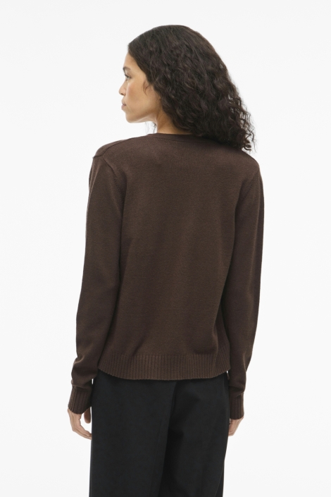 Vila bruine dames vest | Model achteraanzicht