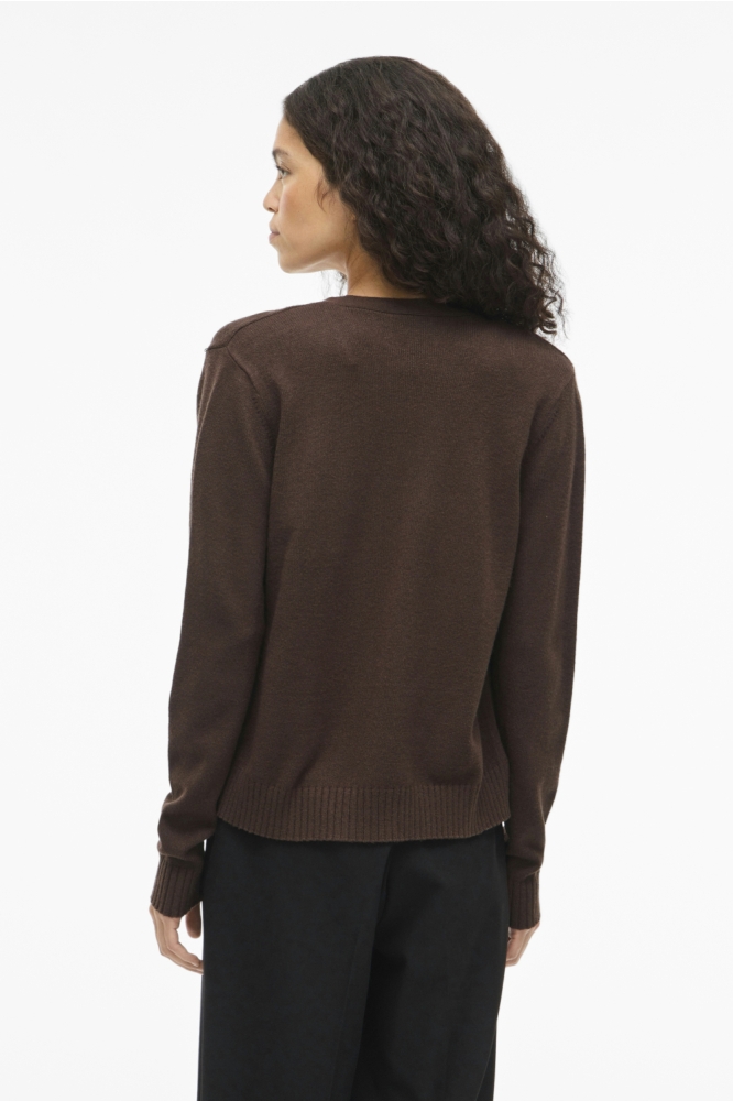 Vila bruine dames vest | Model achteraanzicht