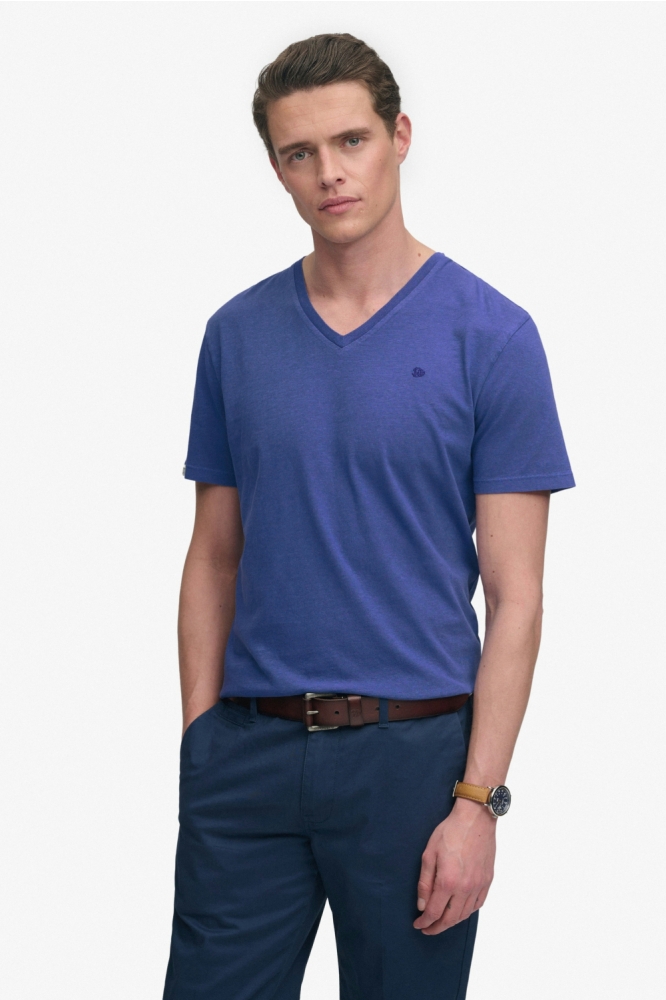 Superdry blauwe heren t-shirt | Model vooraanzicht
