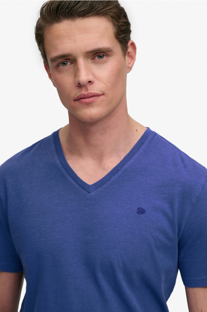Superdry blauwe heren t-shirt | Close up