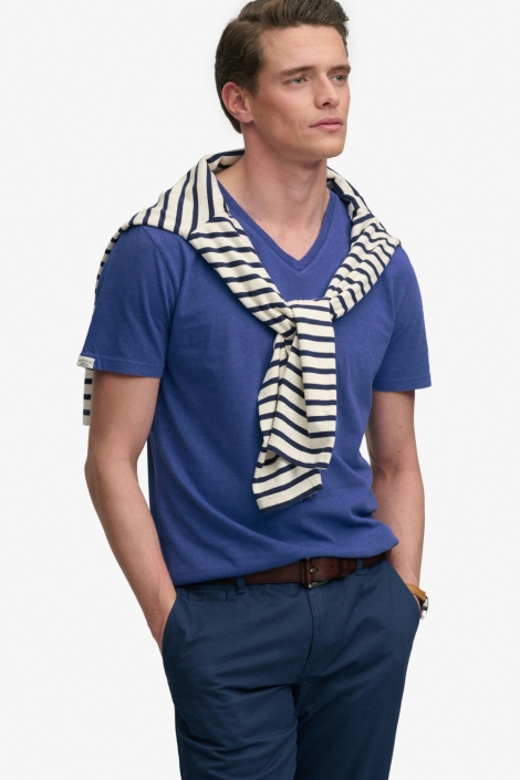 Superdry blauwe heren t-shirt | Model vooraanzicht