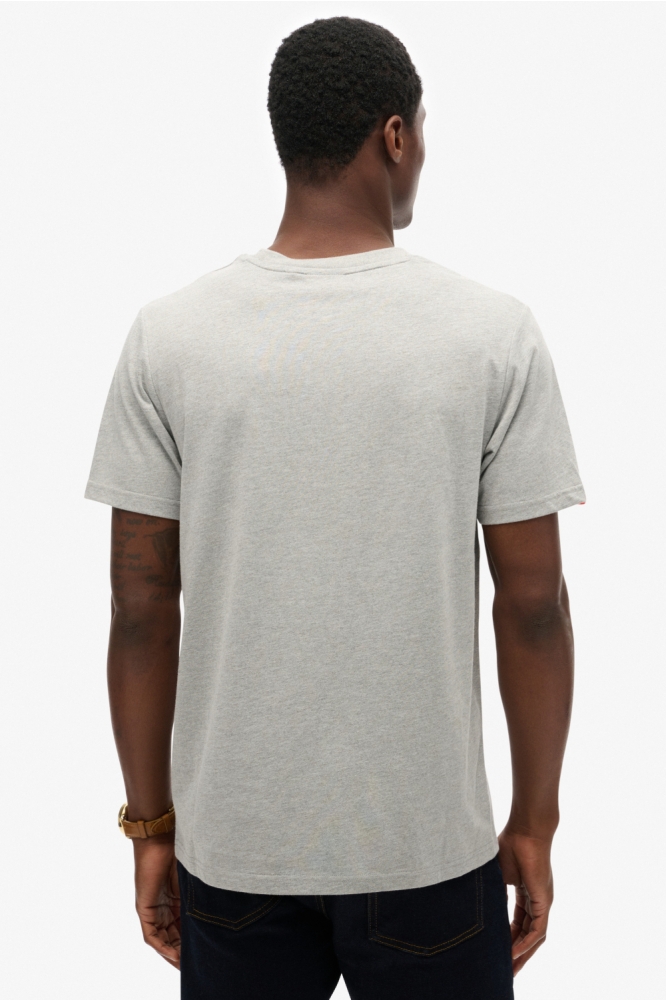 Superdry grijze heren t-shirt | Model achteraanzicht