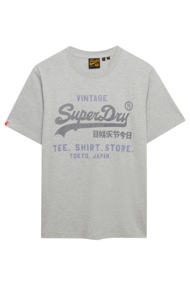 Superdry grijze heren t-shirt | Vooraanzicht