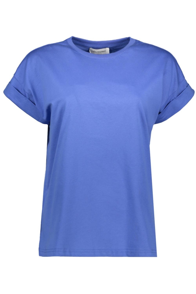 Lofty Manner blauwe dames t-shirt | Vooraanzicht